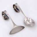 Georg Jensen. Dåbsgaver af sterlingsølv, ske og `skub-opper´ (2)