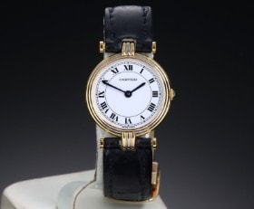 Cartier 'Trinity Vendome'. Dameur i 18 kt. trefarvet guld med hvid skive, ca. 1980'erne