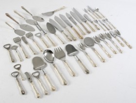 Carl M. Cohr, 'Saxon', 43 pieces. serving pieces with silver handles (43)