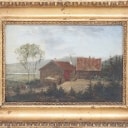 Ubekendt kunstner, 1800-tallet: Landskab med huse