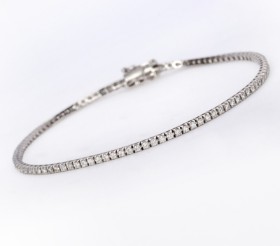 Tennis bracelet in 18 kt. white gold, 1.10 ct.