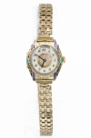 Women's wristwatch with 14 kt gold case