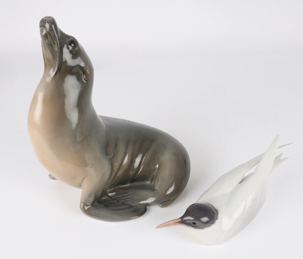 Royal Copenhagen porcelænsfigurer: Søløve og terne (2)