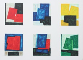 Osmund Hansen. Samling 3 gouache samt 7 litografier. (10)