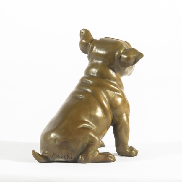 Bronzeskulptur, fransk Bulldog.