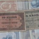 Collection of banknotes in folder, including Russia and France (142)