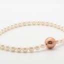 Connection, necklace with freshwater cultured pearls, with interchangeable clasp