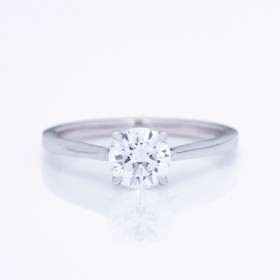 Solitaire ring af 14 kt. hvidguld med lab grown diamant på 1.01 ct.