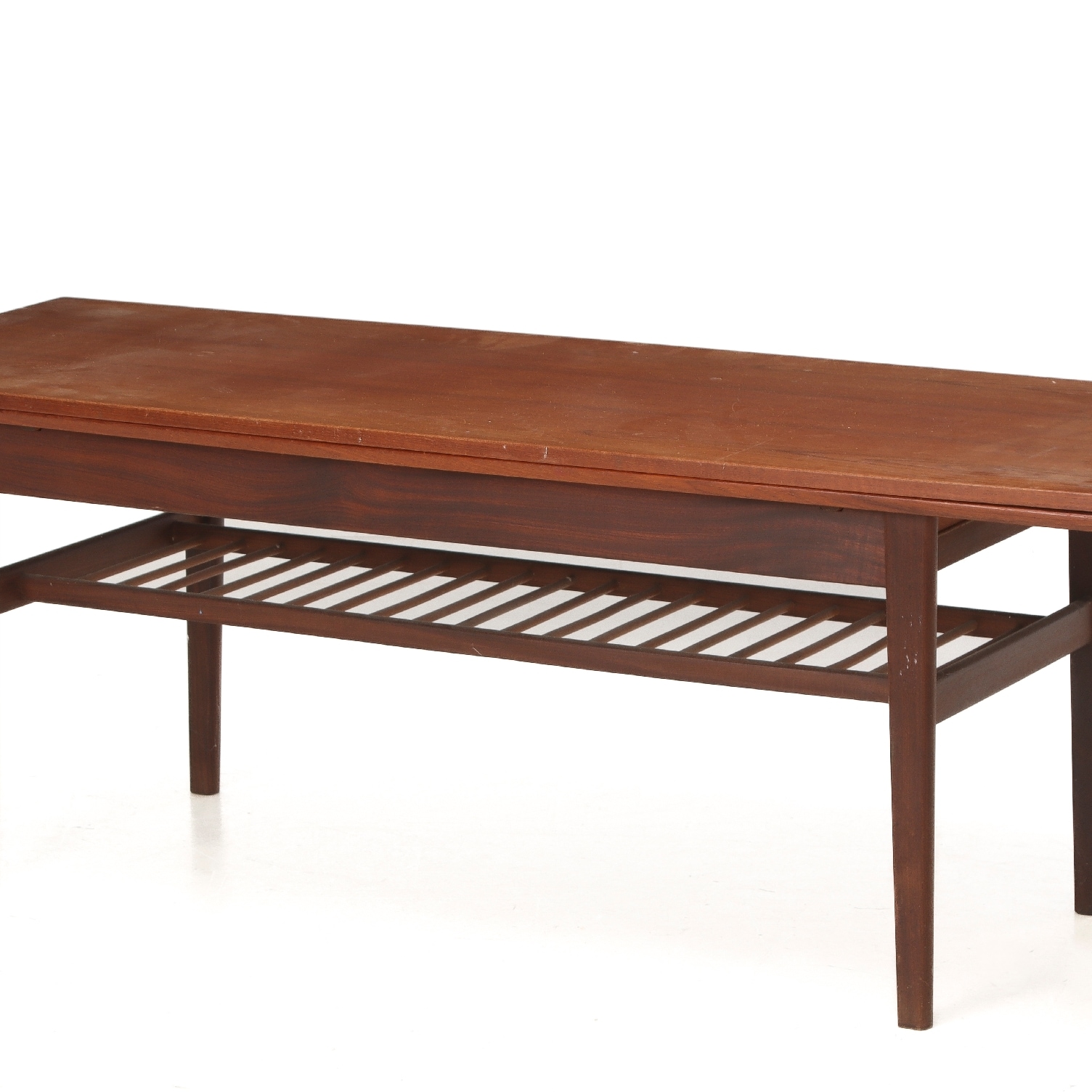 Elevation table / 'Copenhagen table' made of teak, 1950s-60s | Lauritz.com