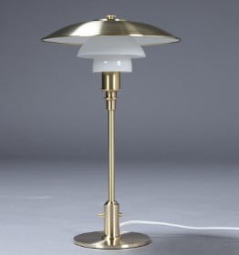 Poul Henningsen. PH 3/2 bordlampe, Limited Edition Messing/Opal.