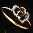 Diamonds by Frisenholm. Heart ring of 9 kt gold