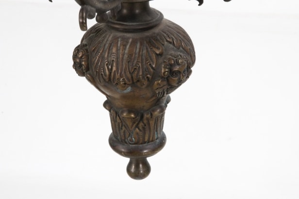 Chandelier, patinated bronze, 1900s