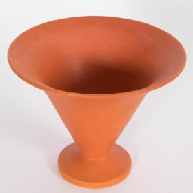 Kähler Art Deco funnel-shaped vase with orange uranium glaze