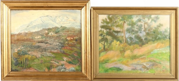 Andreas Friis. Southern motif w/ houses & landscape. (2)