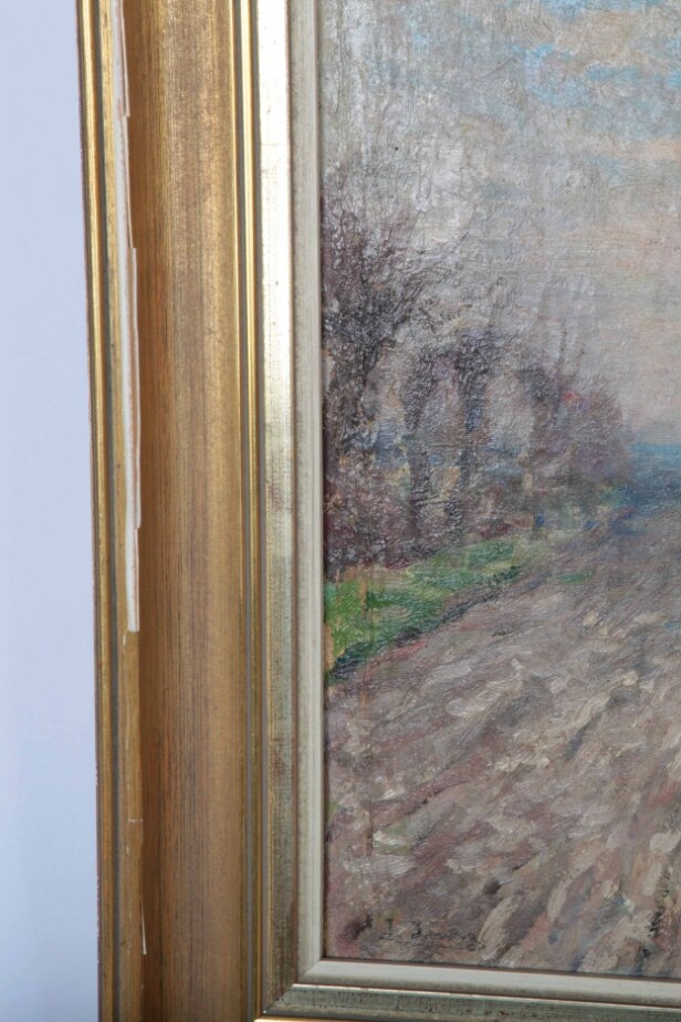 Jakob Jung, 'Dorfweg mit Figurenstaffage und Gebäuden', Ölgemälde Diese Ware steht erneut zur Auktion unter der Warennummer 

2940144