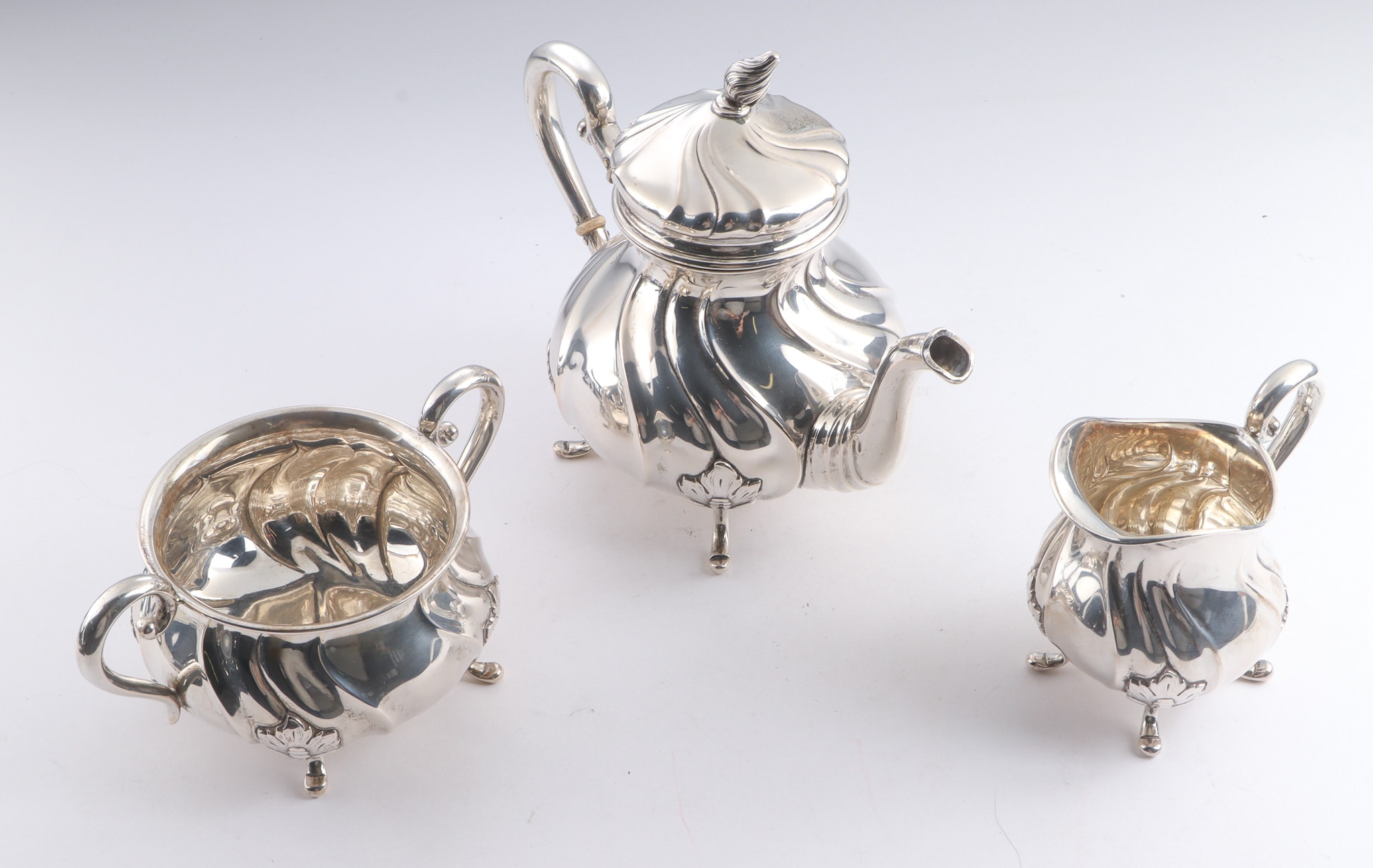 Cohr. Coffee service in silver. (3)