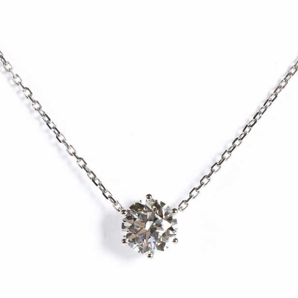 Halskæde med vedhæng af 18 kt. hvidguld med laboratorieskabt brillantsleben diamant, 2.06 ct.