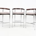 Kensaku Oshiro for dk3. Three armchairs, model Baia Counter Chair, Walnut / Chrome (3)