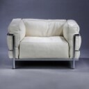 Le Corbusier. LC3 hvilestol med cremefarvet anilin læder