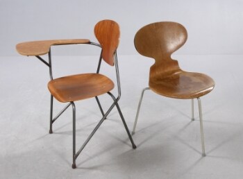 Kaj Lyngfeldt Larsen & Steen Eiler Rasmussen. Stol samt Arne Jacobsen. Myren. Spisestole, tidlig model (2)