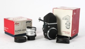 Leica. Super-Angulon 21mm f/3.4 objektiv samt Visoflex lll (2)