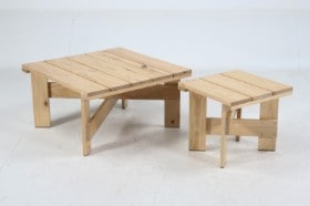 Gerrit Rietveld for HAY. Udendøres sofabord samt sidebord, Crate Collection (2)