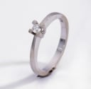Bent Larsen. Solitairering i 14 kt. hvidguld, 0.10 ct.