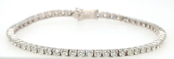 Tennisbracelet 14kt with brilliant cut diamonds 5.05ct