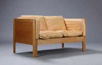 Børge Mogensen. To-personers sofa, model 2342, vegetabilsk læder