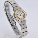 Cartier. 'Santos Octagon' damearmbåndsur af 18 kt. guld og stål