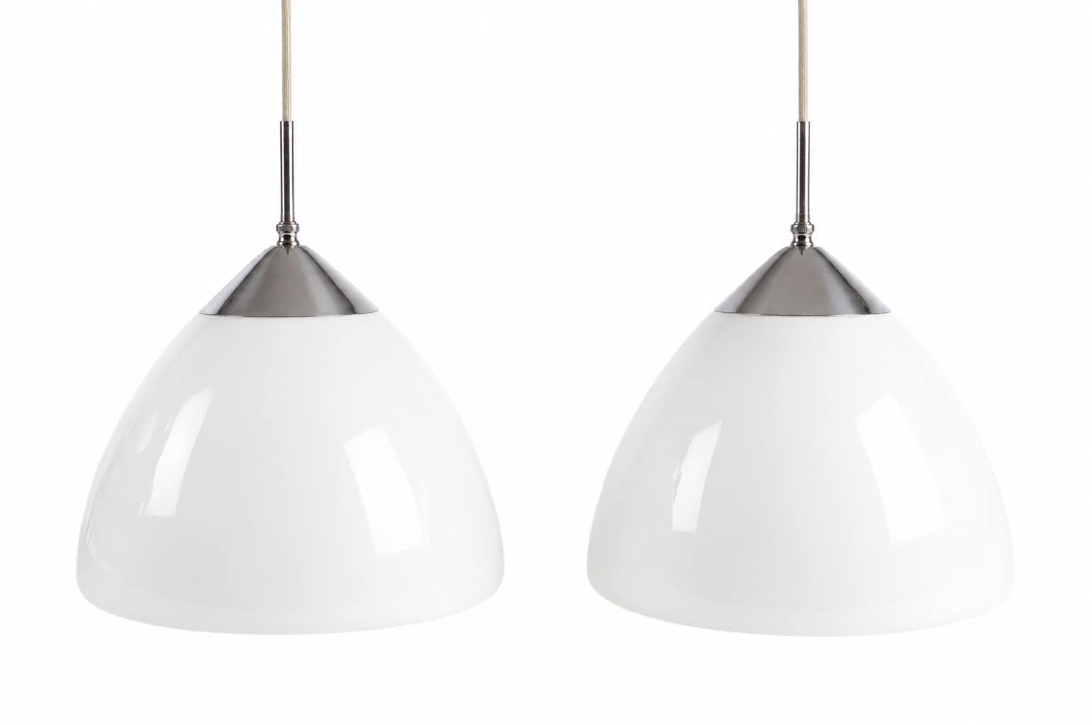 Danish lamp manufacturer. Pair of bell pendants, 1940/50s (2)