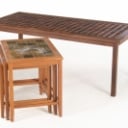 Indskudsborde, spisebord samt sofabord af teak, 1950'erne (3)