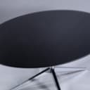 Florence Knoll. Spisebord/konferencebord, oval plade af sortlasseret træ.