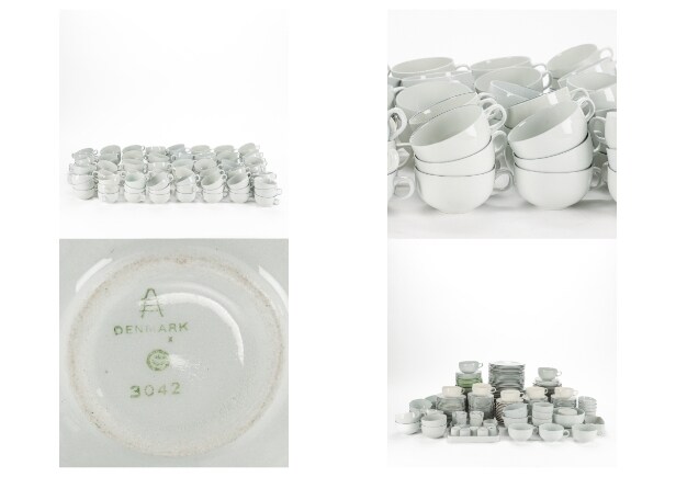 Grethe Meyer for Royal Copenhagen. 'Blåkant, rødkant samt four seasons' service af porcelæn (351)