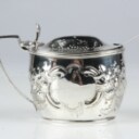 Engelsk George III sennepskrukke af sterlingsølv, anno 1805
