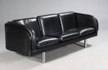 Jørgen Gammelgaard. Tre-pers. sofa, læder, model EJ 20/3