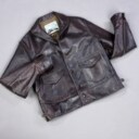 Aero Leather Co., Scotland. Herrejakke af brunt læder model 'Aeromarine', str. 44