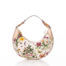 Gucci: A Flora bamboo ring hobo bag.