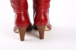 Sofie Lange støvler i rødt skind, 38 -