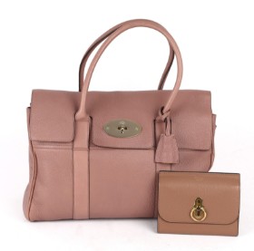 Mulberry: Bayswater skuldertaske og Amberley pung af rosa læder (2)