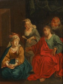 Andreas Schouw (19th century). Scene with Martha and Maria