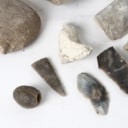 Denmark's antiquity. Collection of stone axes etc. made of flint (4)