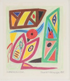 Tonning Rasmussen (1936-2023): 'Svanekebillede', 1988. Pastel.