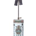 Kinesisk hatstand / bordlampe af porcelæn, 1900-tallet