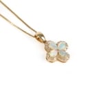 An opal and diamond pendant of 18k gold and a necklace of gold-plated sterling silver. (2)