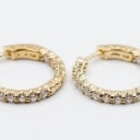 Pair of brilliant-cut 14k gold hoop earrings with Lab Grown diamonds of 2.00 ct. (2)