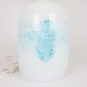 Holmegaard: Large table lamp of white and blue glass, model 399, 1970s