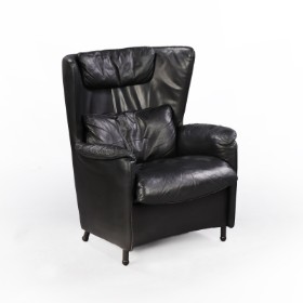 Franz-Josef Schulte / De Sede. Armchair, model DS 23, black leather