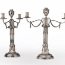 A pair of German Louis Seize silver candelabra, Leipzig circa 1790 (2)