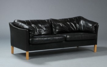 Mogens Hansen. 2½ pers. sofa, model MH535, sort læder